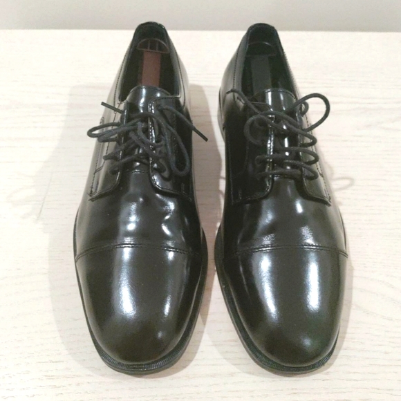 Vintage Black Nunn Bush Cap Toe Oxford Dressflex Dress Shoes